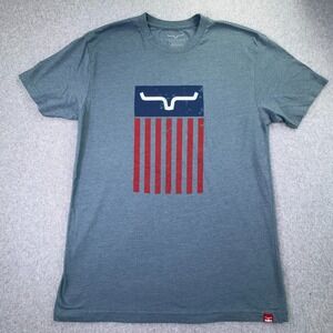 Kimes Ranch‎ Logo Flag Graphic Tee Shirt Men's Size Small Western Rodeo Cowboy